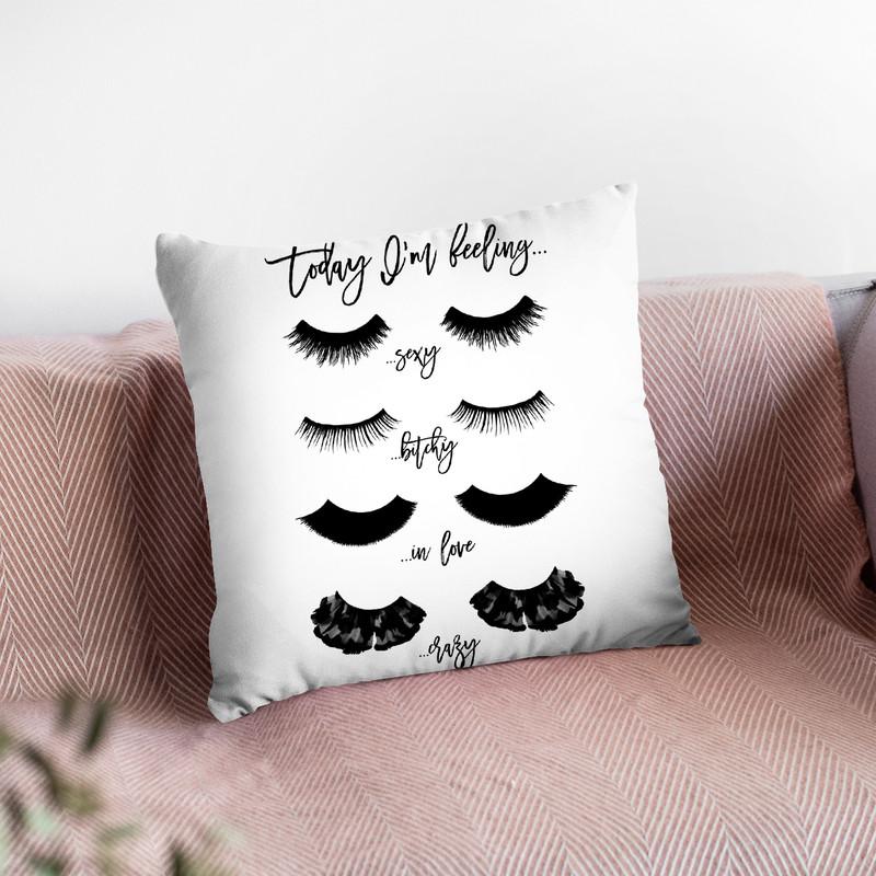 Lashes3 Throw Pillow By Little Pitti