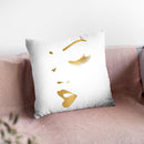 Makeup Gold Throw Pillow By Little Pitti