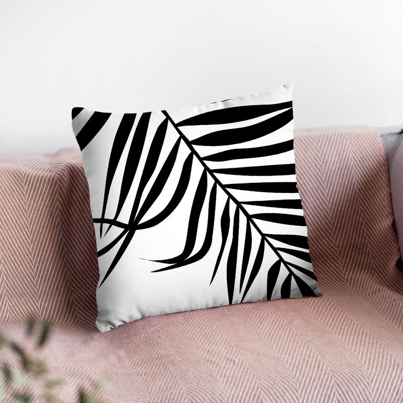 Leaf Palm Throw Pillow By Little Pitti