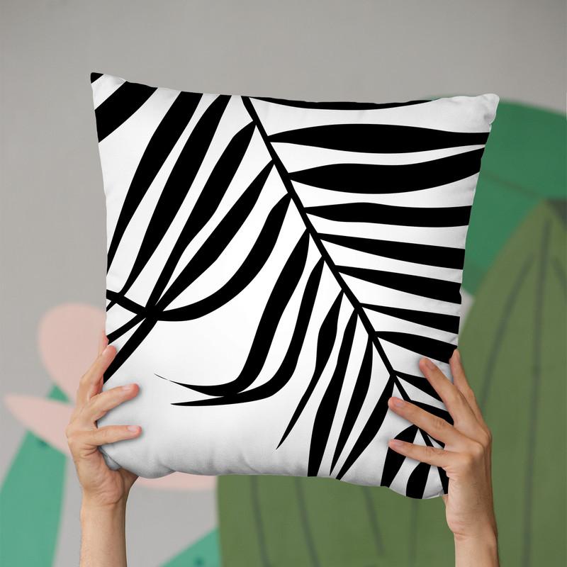 Leaf Palm Throw Pillow By Little Pitti