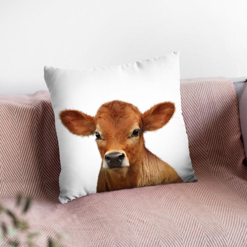 Calf Lp Throw Pillow By Little Pitti