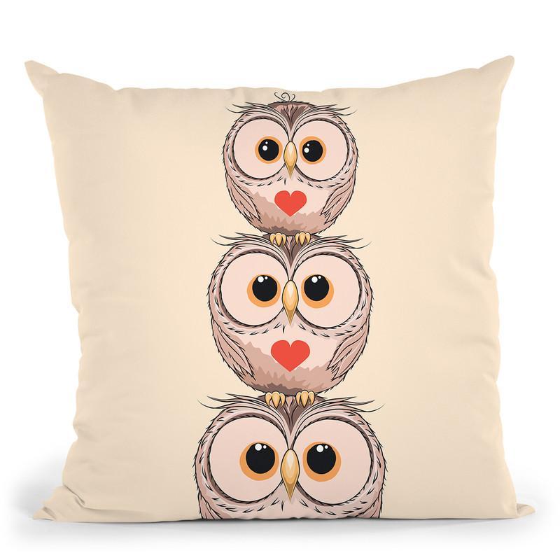 3Owls Throw Pillow By Little Pitti