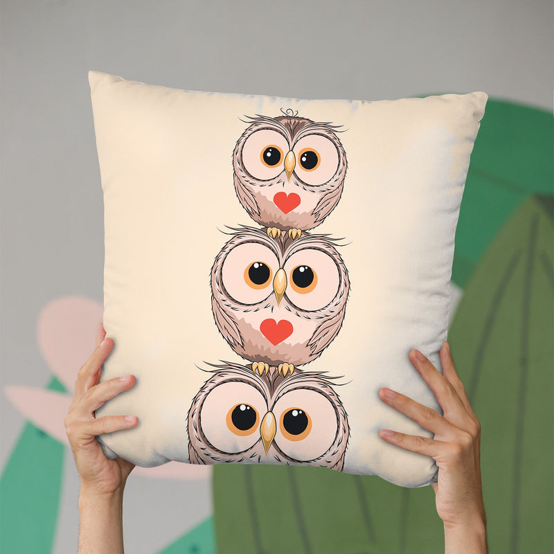 3 Owls Throw Pillow By Little Pitti