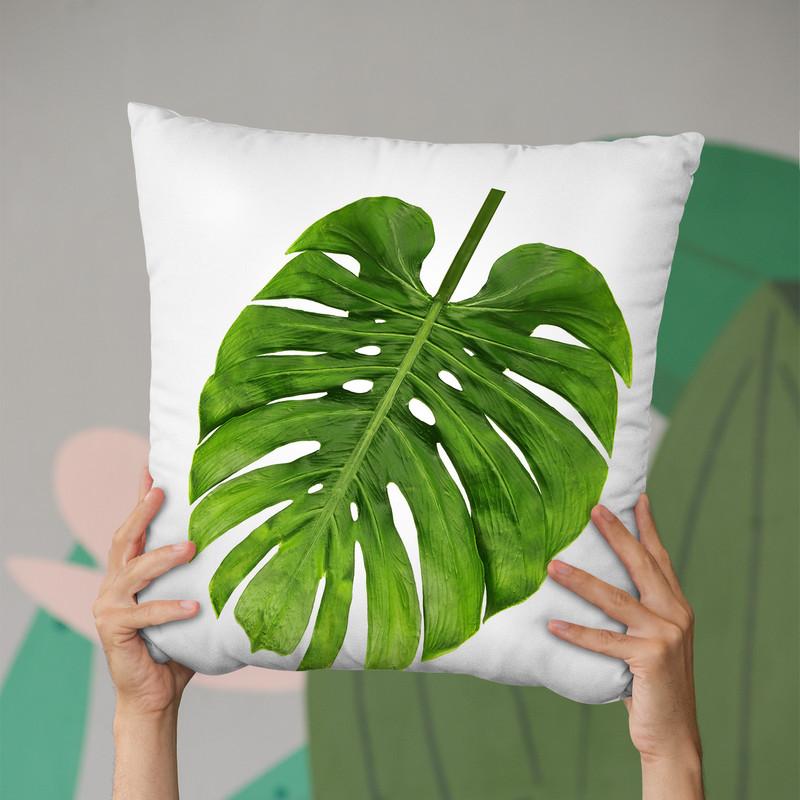 Monstera Throw Pillow By Little Pitti
