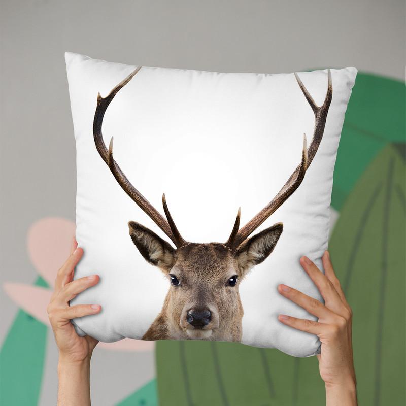 Deer L P Throw Pillow By Little Pitti