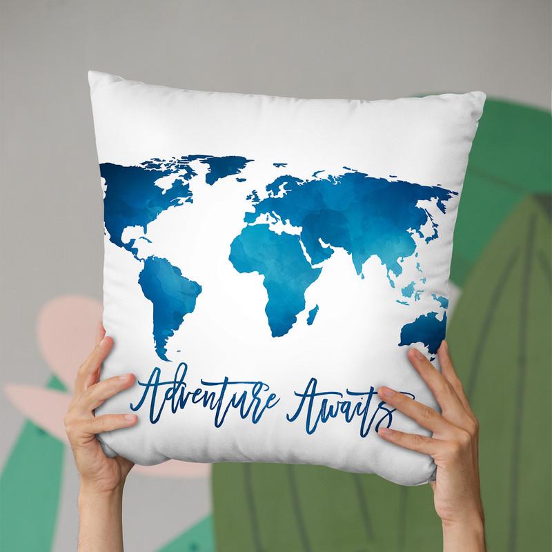 Adventure Awaits Throw Pillow By Little Pitti