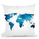 Map Blue Throw Pillow By Little Pitti