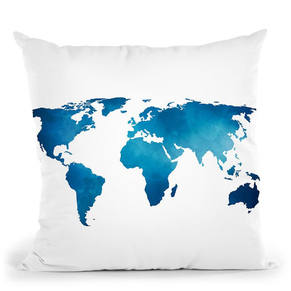 Map Blue Throw Pillow By Little Pitti