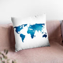 Map Blue Throw Pillow By Little Pitti