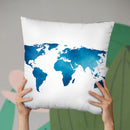 Map Blue Throw Pillow By Little Pitti