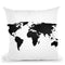 Map Black Throw Pillow By Little Pitti