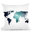 Map Navy Throw Pillow By Little Pitti