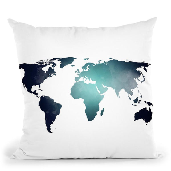 Map Navy Throw Pillow By Little Pitti