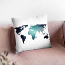 Map Navy Throw Pillow By Little Pitti