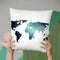 Map Navy Throw Pillow By Little Pitti