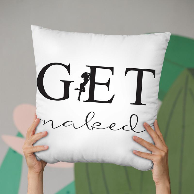 Get Naked Throw Pillow By Little Pitti