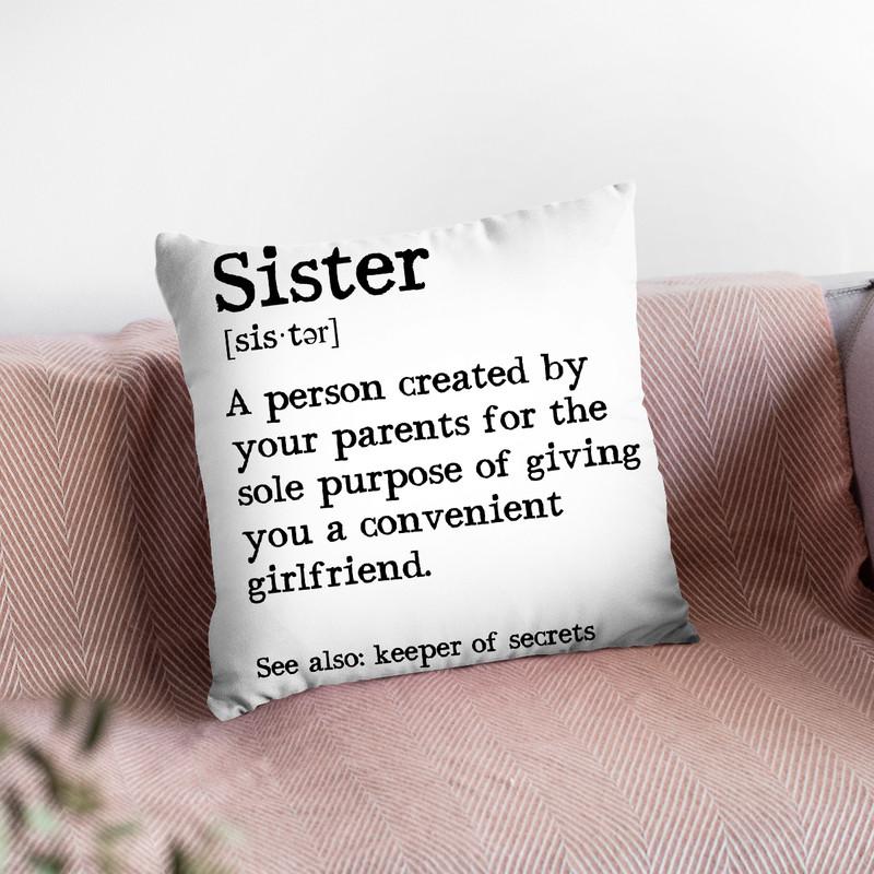 Sister Throw Pillow By Little Pitti