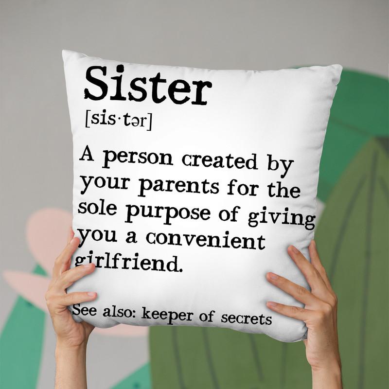 Sister Throw Pillow By Little Pitti
