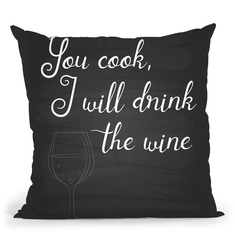 Wine Throw Pillow By Little Pitti