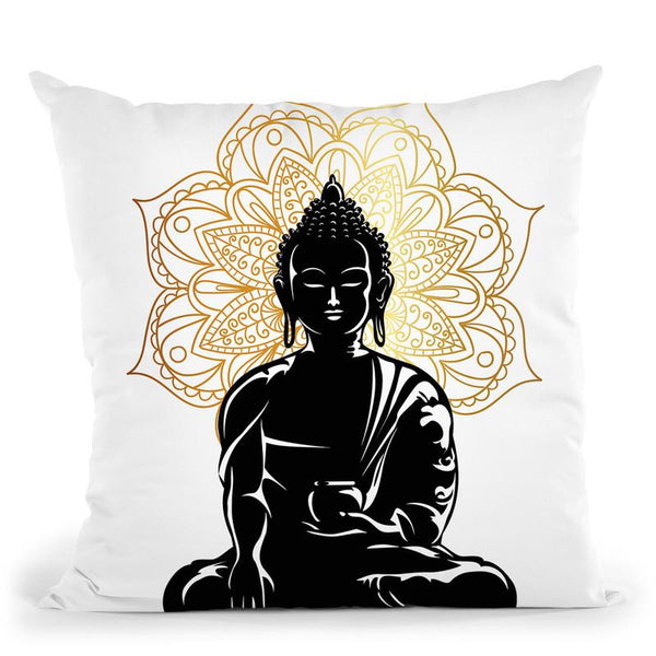 Budha Throw Pillow By Little Pitti
