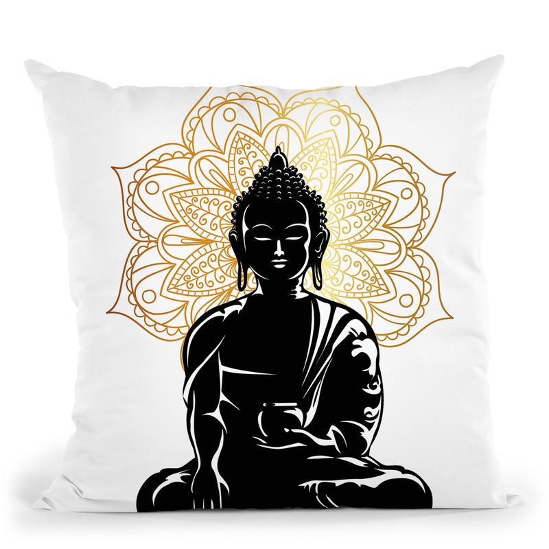 Budha Throw Pillow By Little Pitti