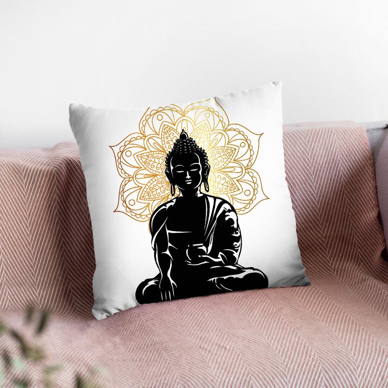 Budha Throw Pillow By Little Pitti