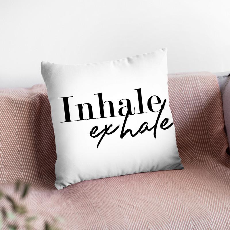 Inhale Exhale Throw Pillow By Little Pitti