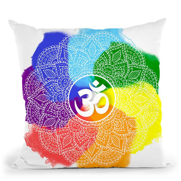 Mandala Chakra Throw Pillow By Little Pitti