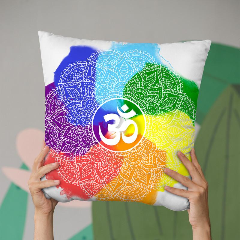 Mandala Chakra Throw Pillow By Little Pitti