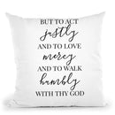 Act Justly Throw Pillow By Little Pitti
