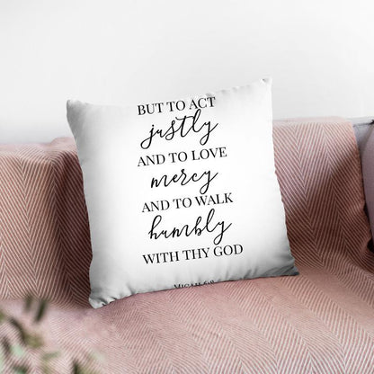 Act Justly Throw Pillow By Little Pitti