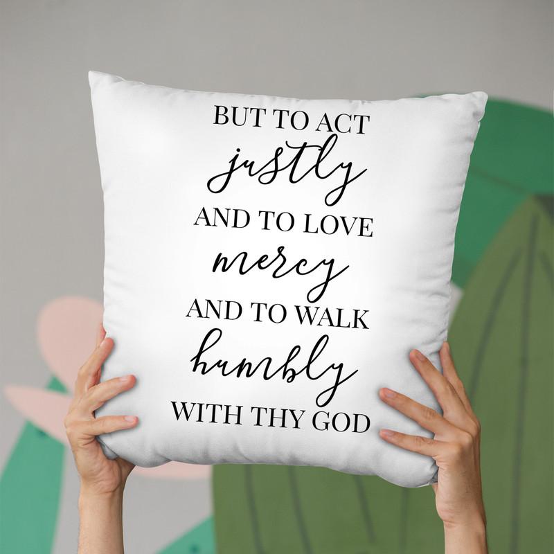 Act Justly Throw Pillow By Little Pitti
