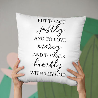 Act Justly Throw Pillow By Little Pitti