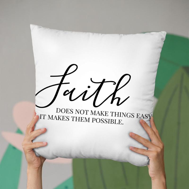 Faith Does Not Make Things Easy Throw Pillow By Little Pitti