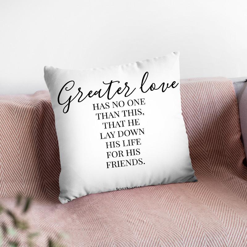 Greater Love Throw Pillow By Little Pitti