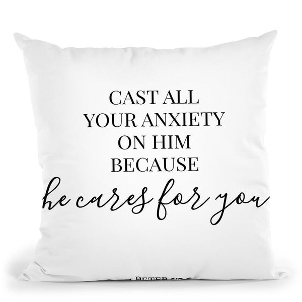 He Cares For You Throw Pillow By Little Pitti