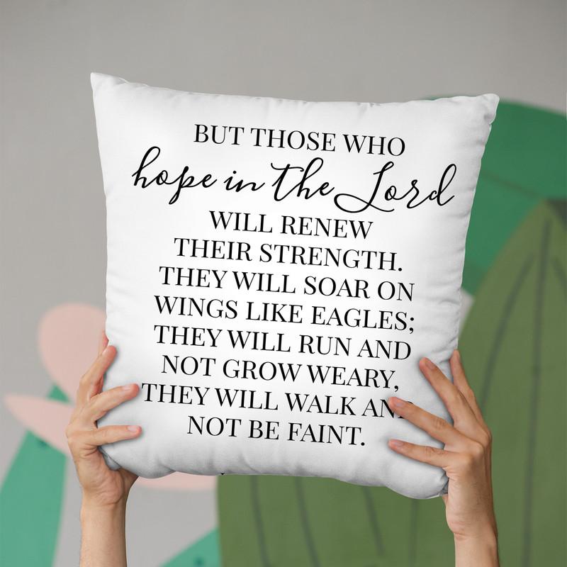 Hope In The Lord Throw Pillow By Little Pitti