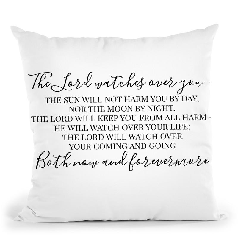 The Lord Watches Over You Throw Pillow By Little Pitti