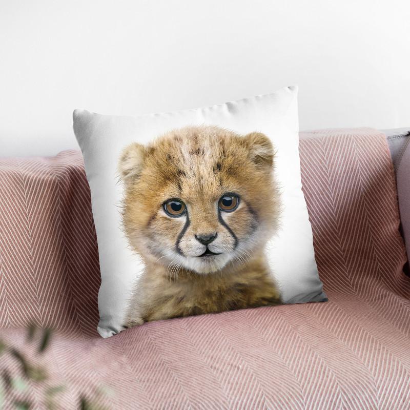 Baby Cheetah Throw Pillow By Little Pitti