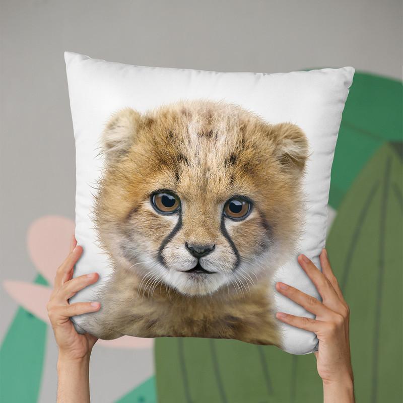 Baby Cheetah Throw Pillow By Little Pitti