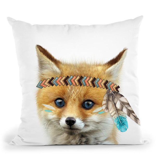 Baby Fox Throw Pillow By Little Pitti