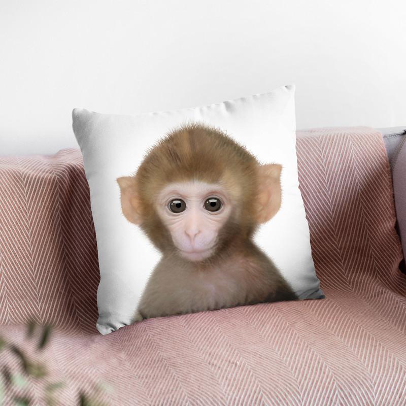 Baby Monkey Throw Pillow By Little Pitti