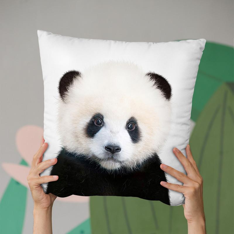 Baby Panda Throw Pillow By Little Pitti