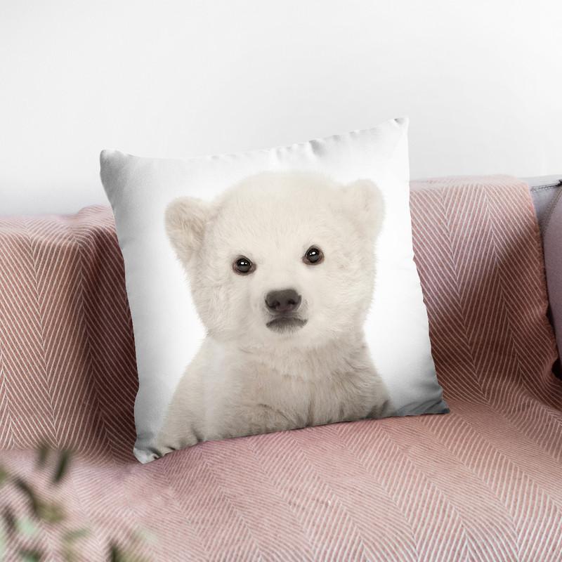 Baby Polar Bear Throw Pillow By Little Pitti