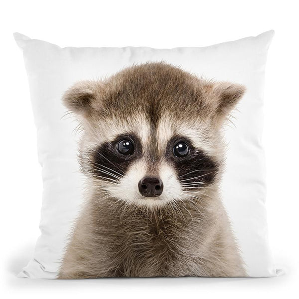 Baby Raccoon Throw Pillow By Little Pitti