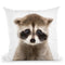 Baby Raccoon Throw Pillow By Little Pitti