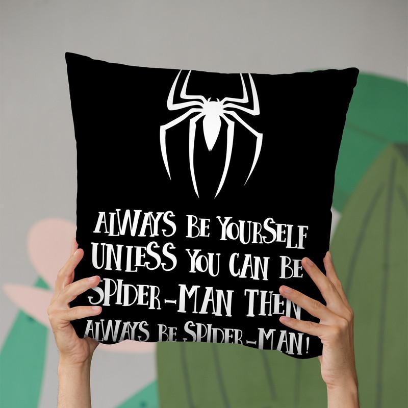 Be Spider-Man Throw Pillow By Little Pitti