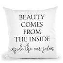 Beauty Comes From Throw Pillow By Little Pitti
