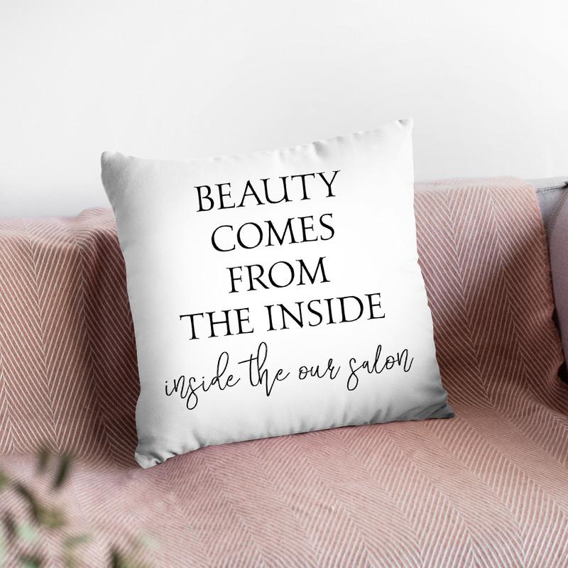 Beauty Comes From Throw Pillow By Little Pitti