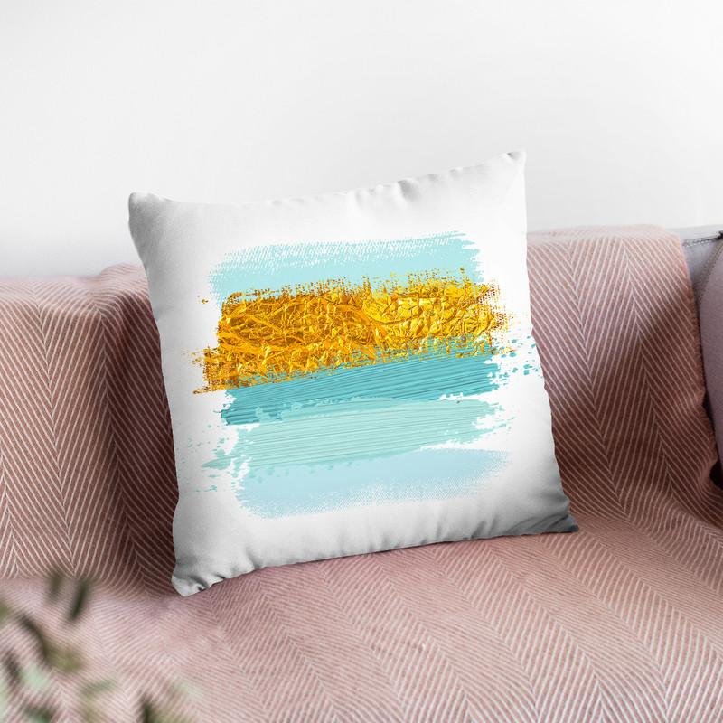 Brush Stroke Blue Throw Pillow By Little Pitti